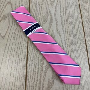 800 Club Room Men's Tie Irving Stripe 650 Pink $55 Polyester